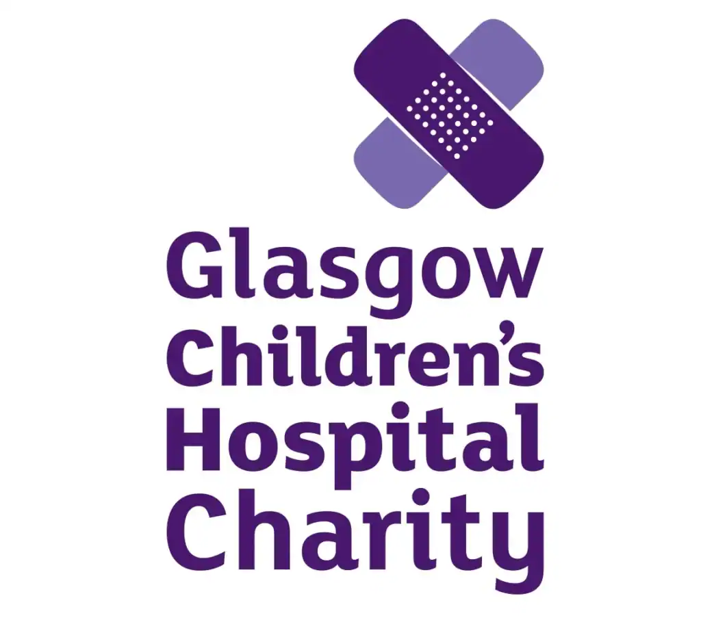 Glasgow Children's Hospital Charity logo with bandage icon.